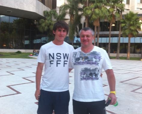 Lionel Laporte with his son Aymeric Laporte in 2011